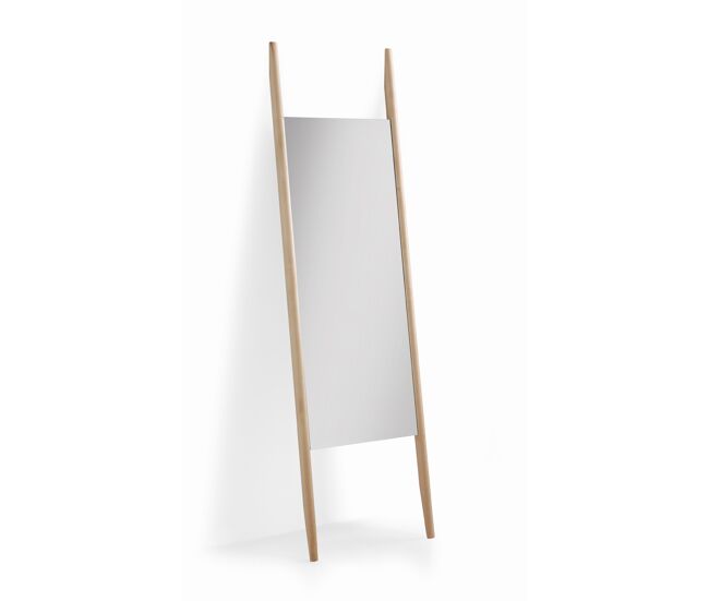 Espejo de pared de madera natural