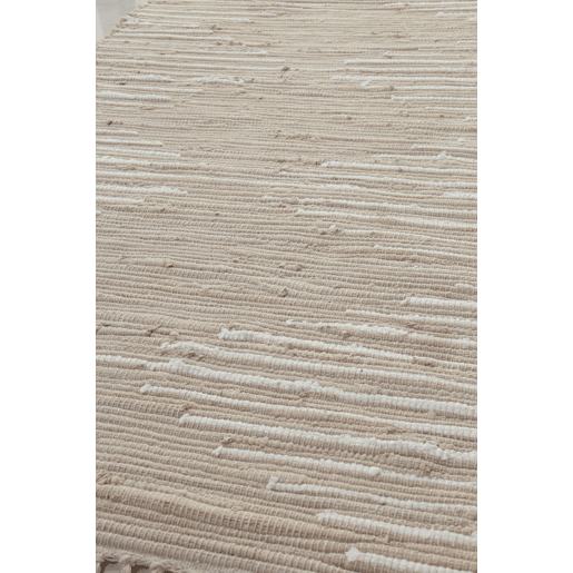 Tapete de Algodão Bege 60X120 Cm