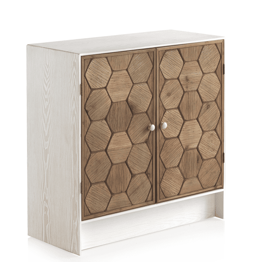 Baú de madeira de freixo branco lavado com 2 portas Baú de madeira de freixo branco lavado com 2 portas