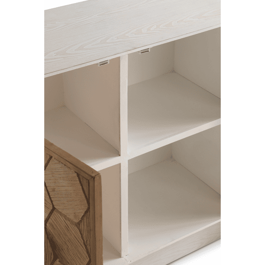 Baú de madeira de freixo branco lavado com 2 portas Baú de madeira de freixo branco lavado com 2 portas