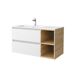 Mueble de baño 2 cajones y 2 huecos - Lavabo integrado 100 Mueble de baño 2 cajones y 2 huecos - Lavabo integrado 100 Blanco