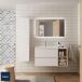 Mueble de baño 2 cajones y 2 huecos - Lavabo integrado 100 Mueble de baño 2 cajones y 2 huecos - Lavabo integrado 100 Blanco