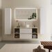 Mueble de baño 2 cajones y 2 coquetas laterales 2 huecos con Lavabo 120 Mueble de baño 2 cajones y 2 coquetas laterales 2 huecos con Lavabo 120 Blanco