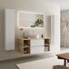 Mueble de baño 2 cajones y 2 coquetas laterales 2 huecos con Lavabo 120 Mueble de baño 2 cajones y 2 coquetas laterales 2 huecos con Lavabo 120 Blanco