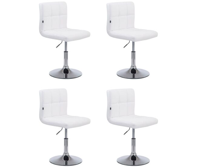 Set de 4 sillas lounger palma en polipiel simil cuero blanco 49x44x74 cm