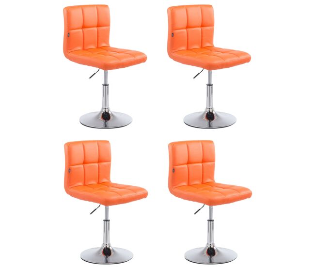 Set de 4 sillas lounger palma en polipiel simil cuero naranja 49x44x74 cm