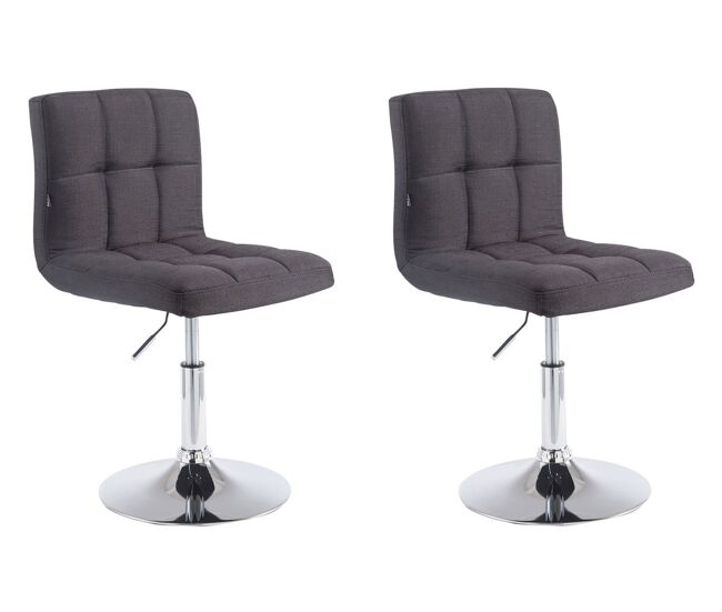 Set de 2 taburetes lounger palma v2 en tela negro 49x44x74 cm