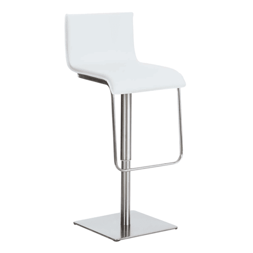 Taburete de bar Limon de piel sintetica Simil cuero Blanco 46X39X80 cm