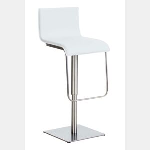 Taburete de bar Limon de piel sintetica Simil cuero Blanco 46X39X80 cm
