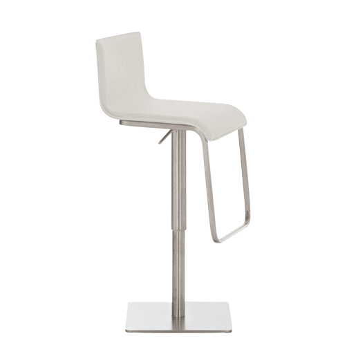 Taburete de bar Limon de piel sintetica Simil cuero Blanco 46X39X80 cm