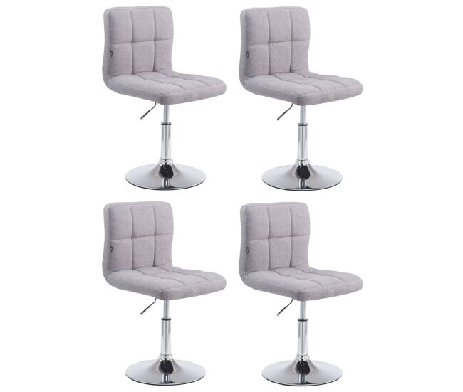 Set de 4 sillas lounger palma en tela gris 49x44x74 cm