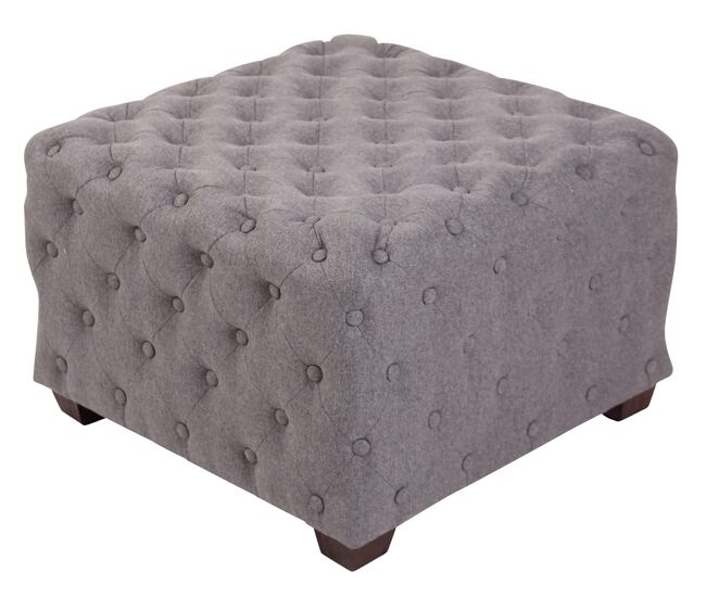 Otomana nimes en tela gris 65x65x44 cm