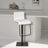 Taburete de bar Limon de piel sintetica Simil cuero Blanco 46X39X80 cm