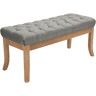 Banco Ramses tapizado en tela con estructura de madera clara Gris 38X100X46 cm
