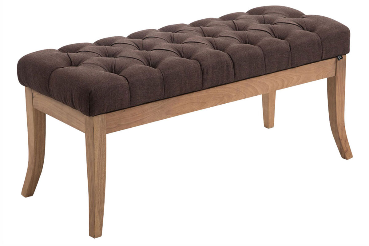 Banco Recibidor Ramses En Tela & Madera Clara 100x38 Marrón