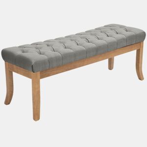 Banco Ramses tapizado en tela con estructura de madera clara Gris 38X120X46 cm