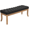 Banco Ramses tapizado en tela con estructura de madera clara Gris oscuro 38X120X46 cm