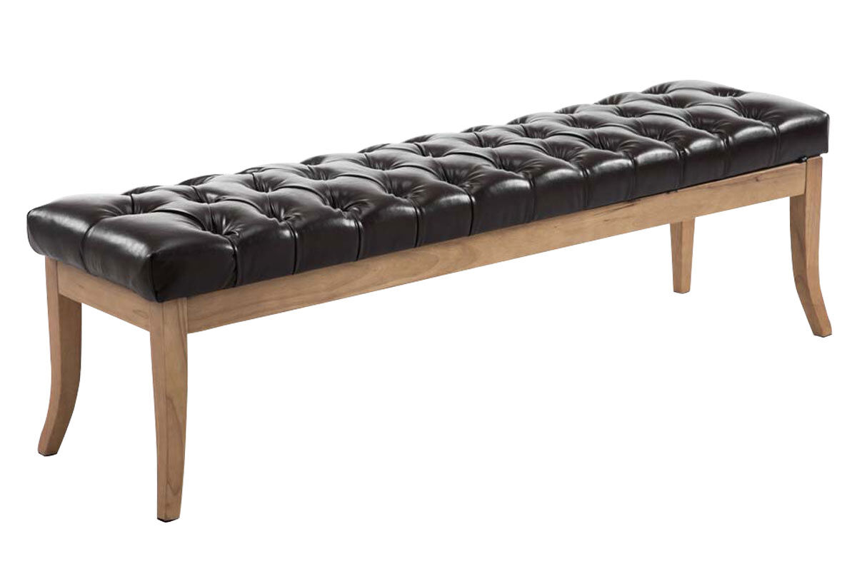 Banco recibidor ramses en madera clara simil cuero marrón 38x150x46 cm