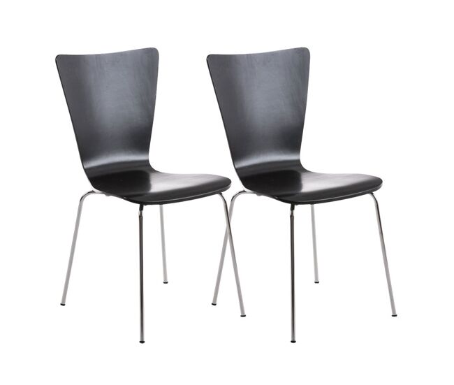 Set 2x sillas de visita aaron madera negro 50x43x84 cm