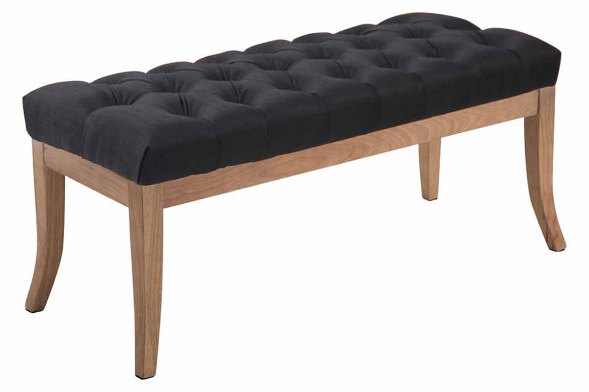 Banco Recibidor Ramses En Tela & Madera Clara 100x38 Negro