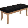 Banco Ramses tapizado en tela con estructura de madera clara Negro 38X100X46 cm