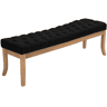 Banco Ramses tapizado en tela con estructura de madera clara Negro 38X150X46 cm