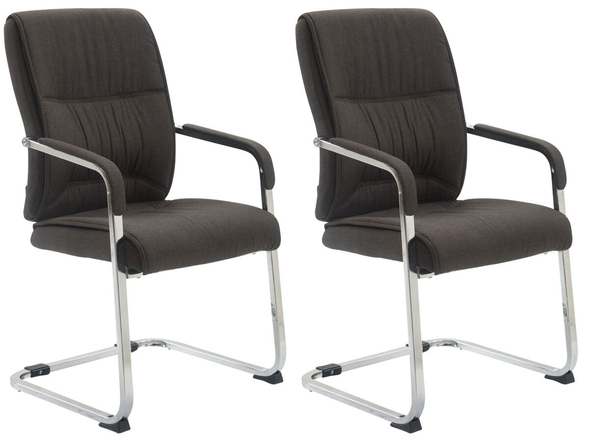 Set de 2 sillas oscilantes anubis xxl en tela gris oscuro 65x58x102 cm
