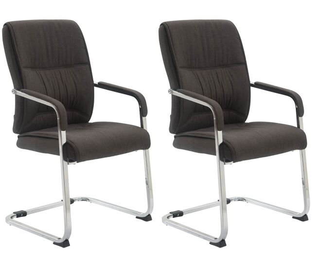 Set de 2 sillas oscilantes anubis xxl en tela gris oscuro 65x58x102 cm