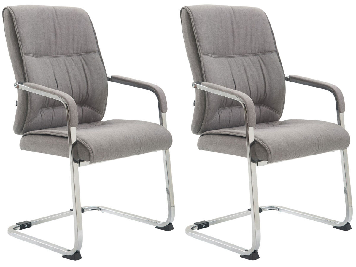 Set de 2 sillas oscilantes anubis xxl en tela gris 65x58x102 cm