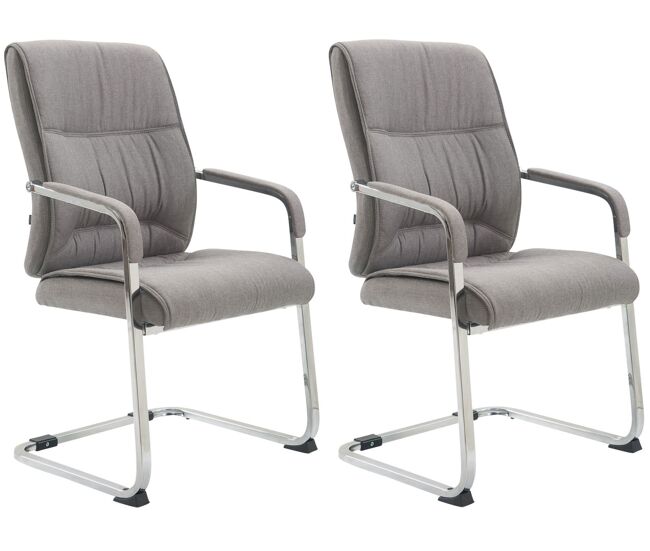 Set de 2 sillas oscilantes anubis xxl en tela gris 65x58x102 cm