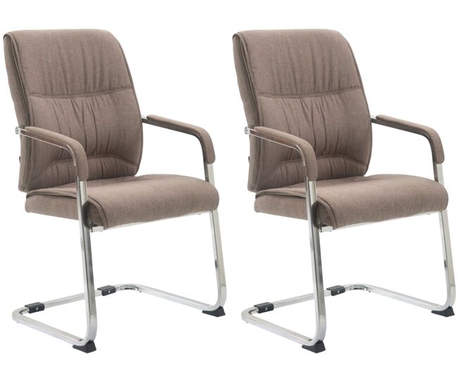Set de 2 sillas oscilantes anubis xxl en tela gris topo 65x58x102 cm