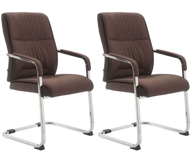 Set de 2 sillas oscilantes anubis xxl en tela marrón 65x58x102 cm