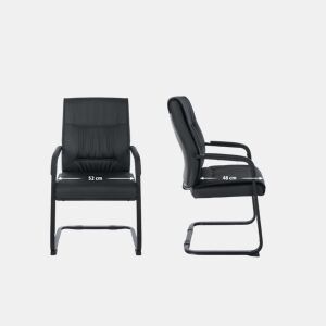Silla De Conferencia Anubis en polipiel Simil cuero Negronegro 65X58X102 cm