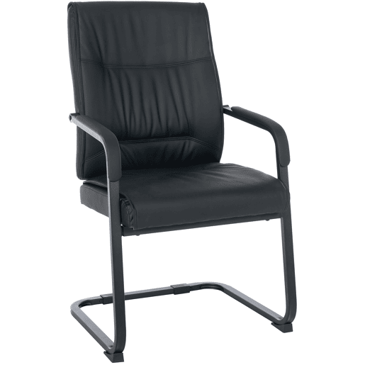 Silla De Conferencia Anubis en polipiel Simil cuero Negronegro 65X58X102 cm