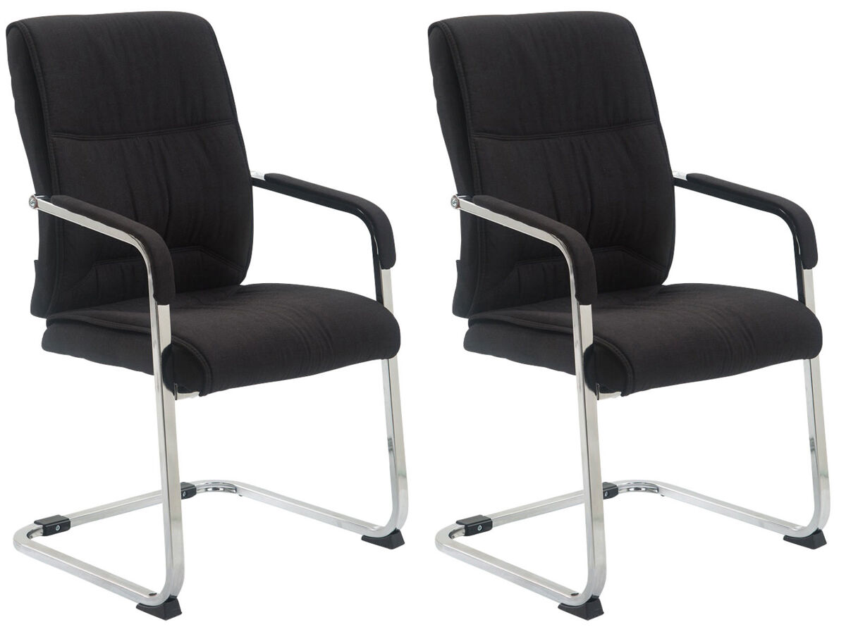 Set de 2 sillas oscilantes anubis xxl en tela negro 65x58x102 cm