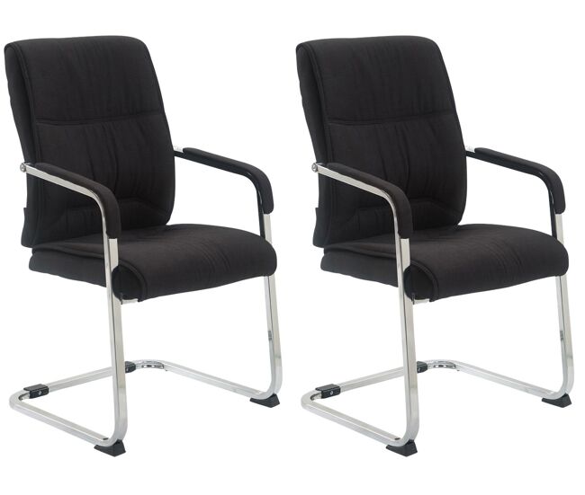 Set de 2 sillas oscilantes anubis xxl en tela negro 65x58x102 cm