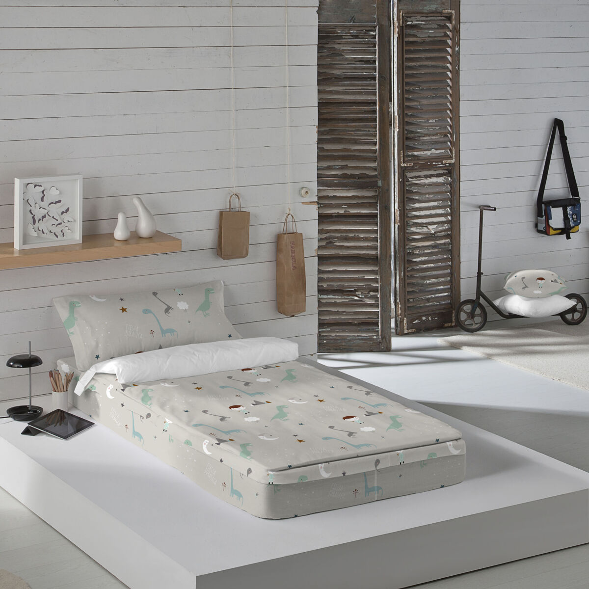 Saco nordico con relleno jurasic white coor cama 90