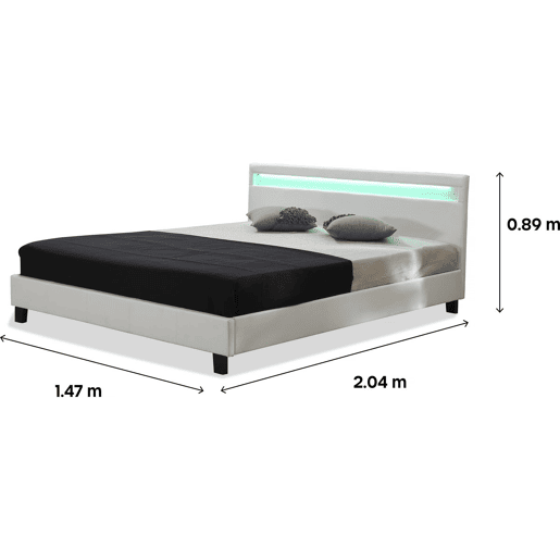 Cama LED Maria - 160 x 200 cm - Branco