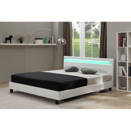 Cama LED Maria - 140 x 190 cm - Branco