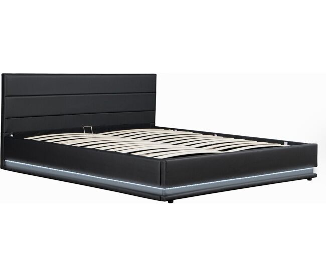 Cama con led "anastasia"- 180 x 200 negro