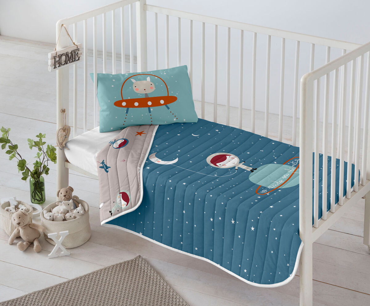 Colcha bouti reversible planeta 110x130 cm