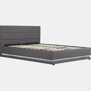 Cama Baú LED Anastasia - 180 x 200 - Cinza escuro