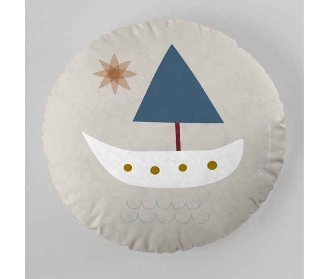 Cojin redondo con relleno susanita azul 40 cm diametro