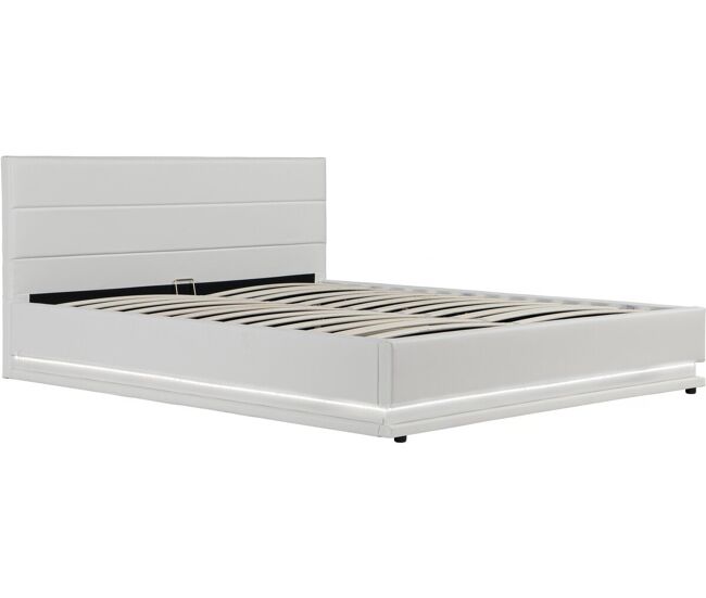 Cama con led "anastasia"- 160 x 200 cm - blanco