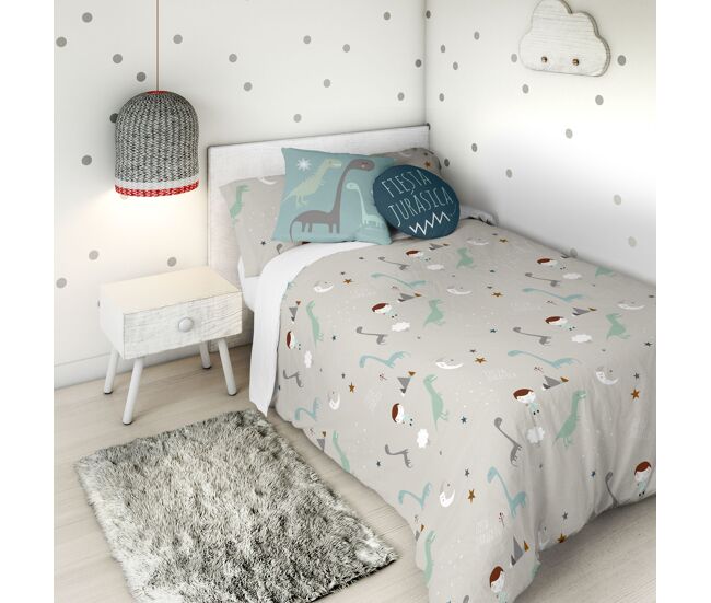 Funda nórdica reversible jurasic white cama 105