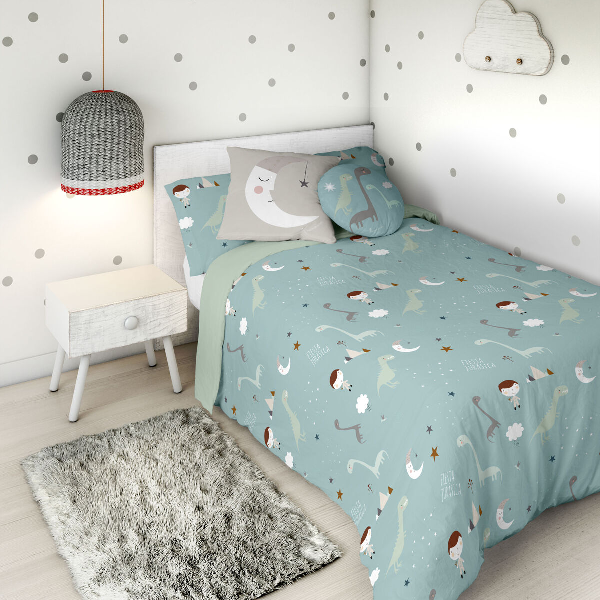 Funda nórdica reversible jurasic green cama 105