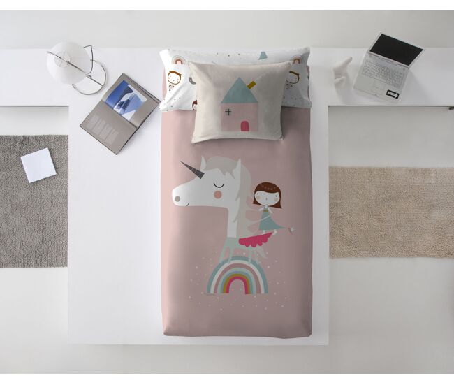 Funda nórdica reversible unicorn pink cama 105