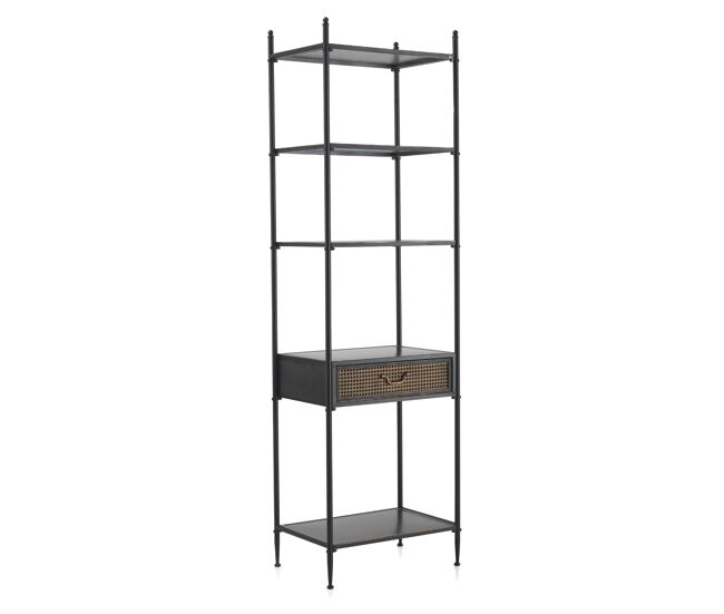 Estantería de 1 cajón con estructura de metal