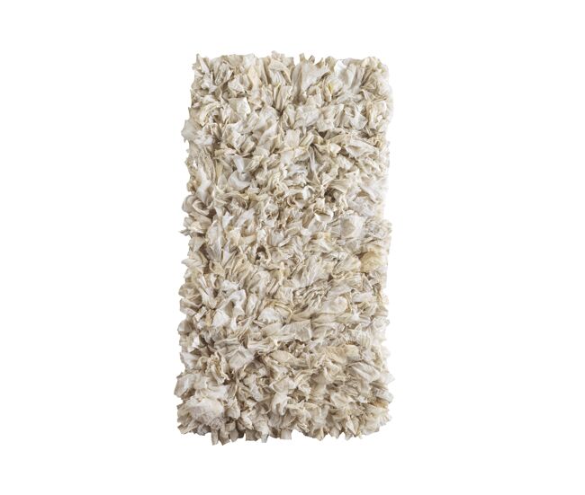 Alfombra blanca de algodón y poliéster 60x120 cm