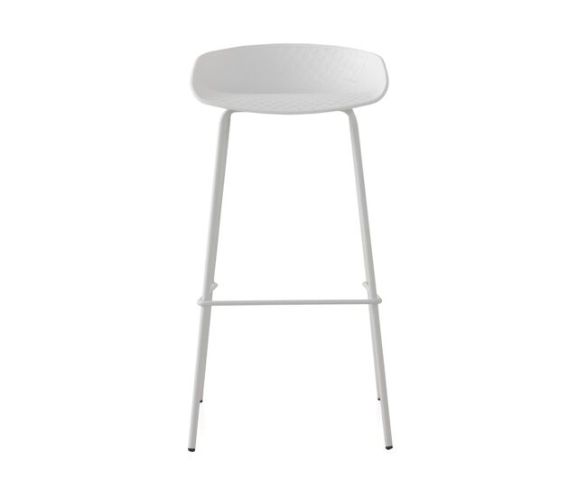 Pack de 2 taburetes pp blancos con patas metálicas